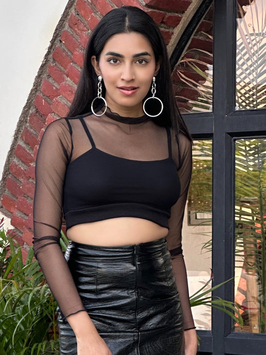 TANDUL Women Styliosh Black Crop Top