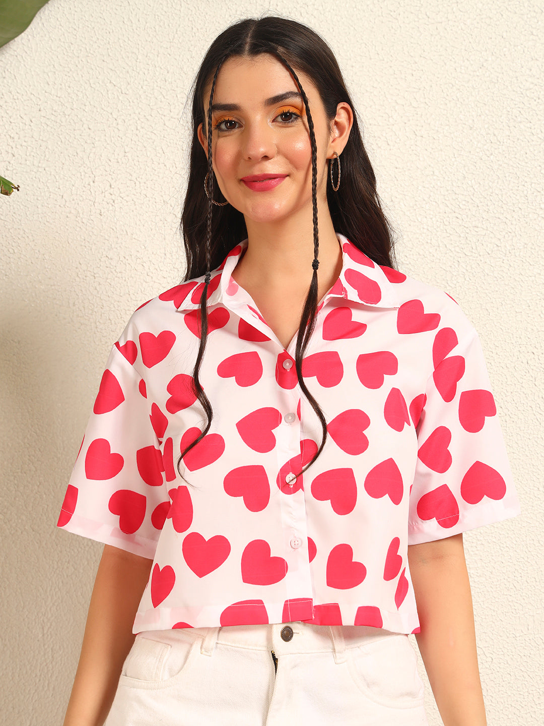 TANDUL Women Heart Printed Shirt