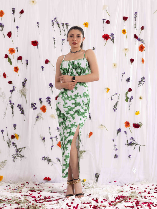 TANDUL Women Green Tie-dye Dress