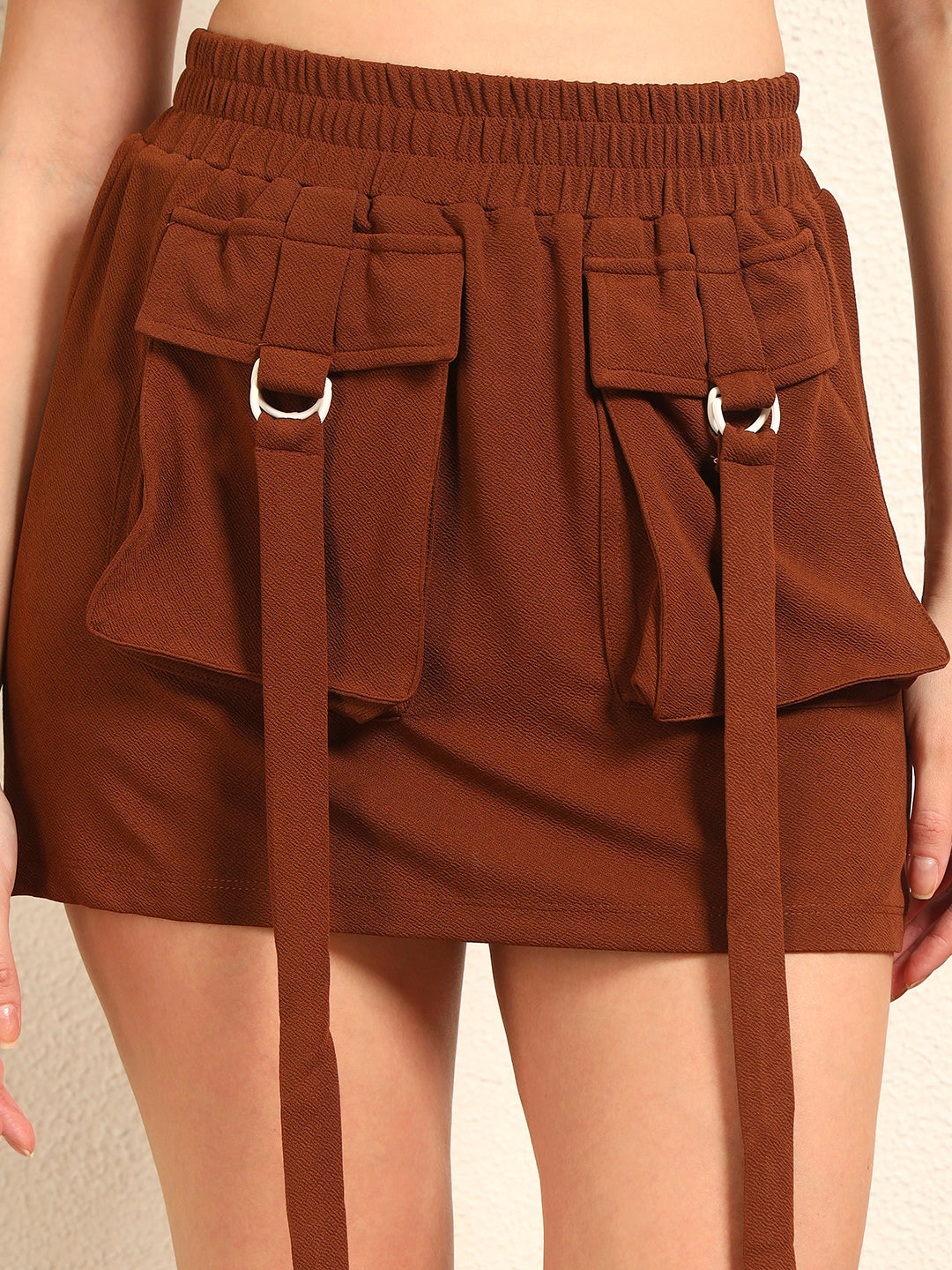TANDUL Women Chic Brown Skirt