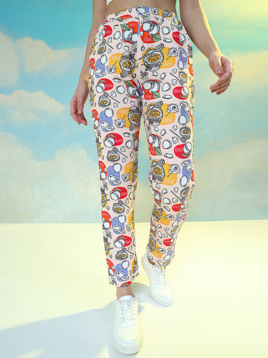 TANDUL  Women Regular Fit Multicolor Lycra Blend Trousers