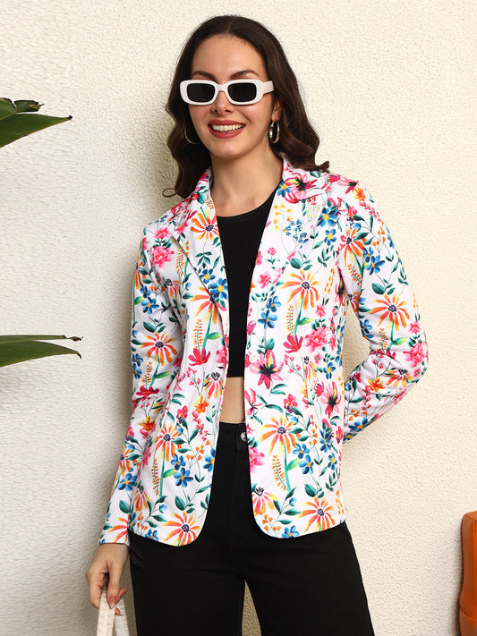 TANDUL Women Multicolor Floral Printed Blazer