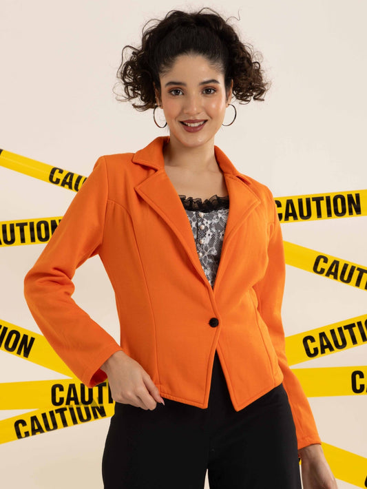 TANDUL Women Solid Orange Color Blazer
