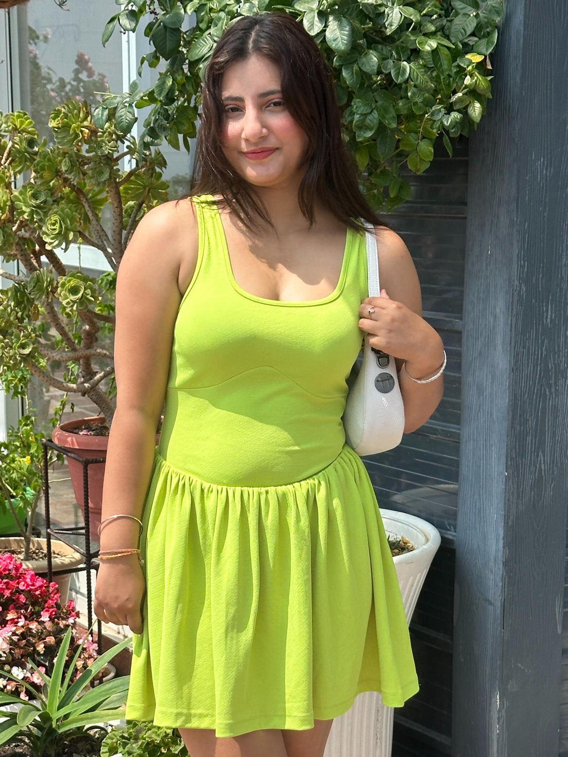 TANDUL Women Stunning Lime Green Dress