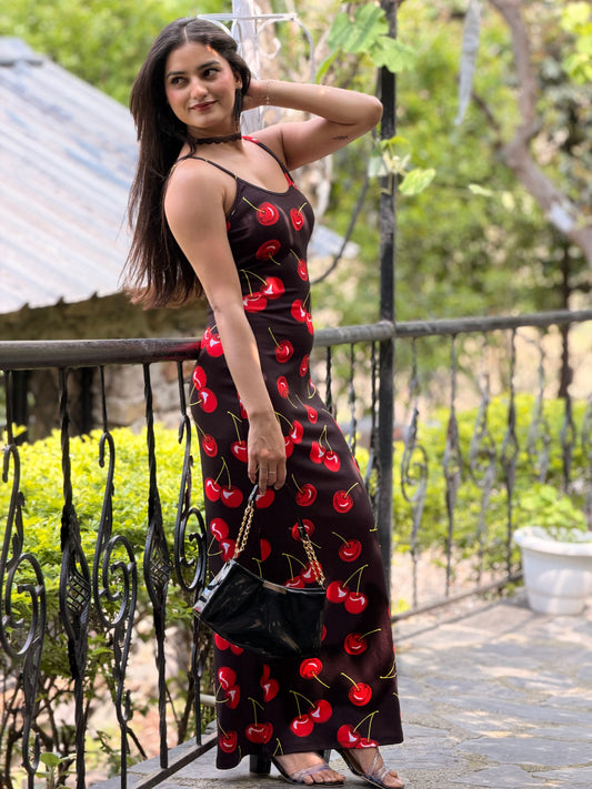 TANDUL Women Charming Cherry Printed Dress