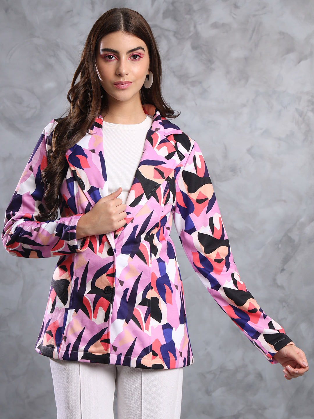 TANDUL  FLEECE BLEND Printed Coat For Women