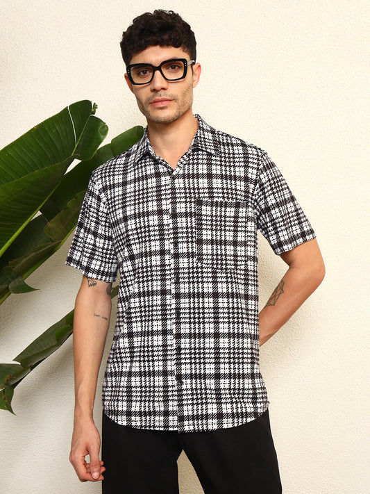 TANDUL Men's Classic Checkered Printed Shirt