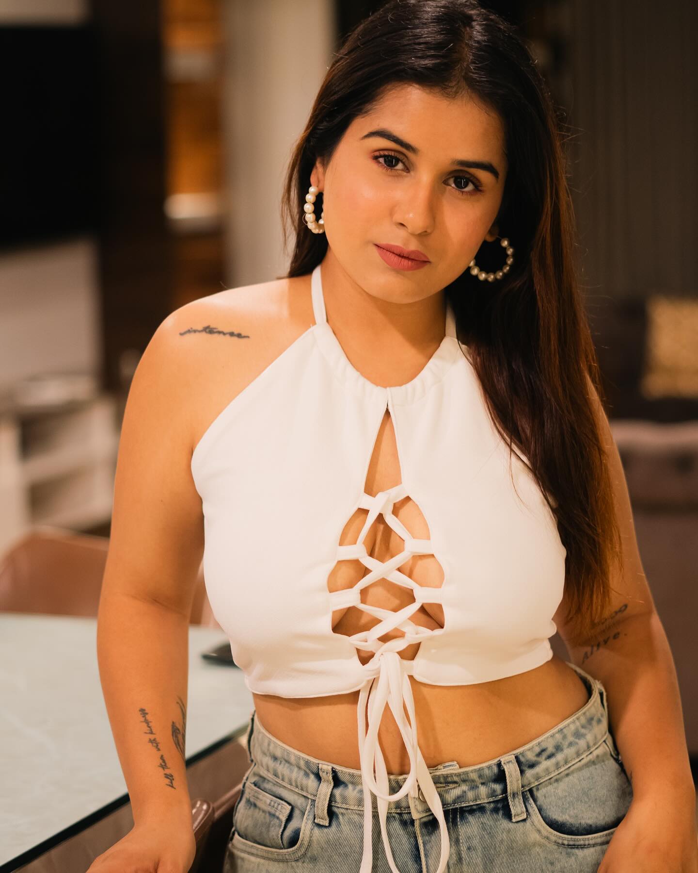 TANDUL  Casual Sleeveless Solid Women White Top