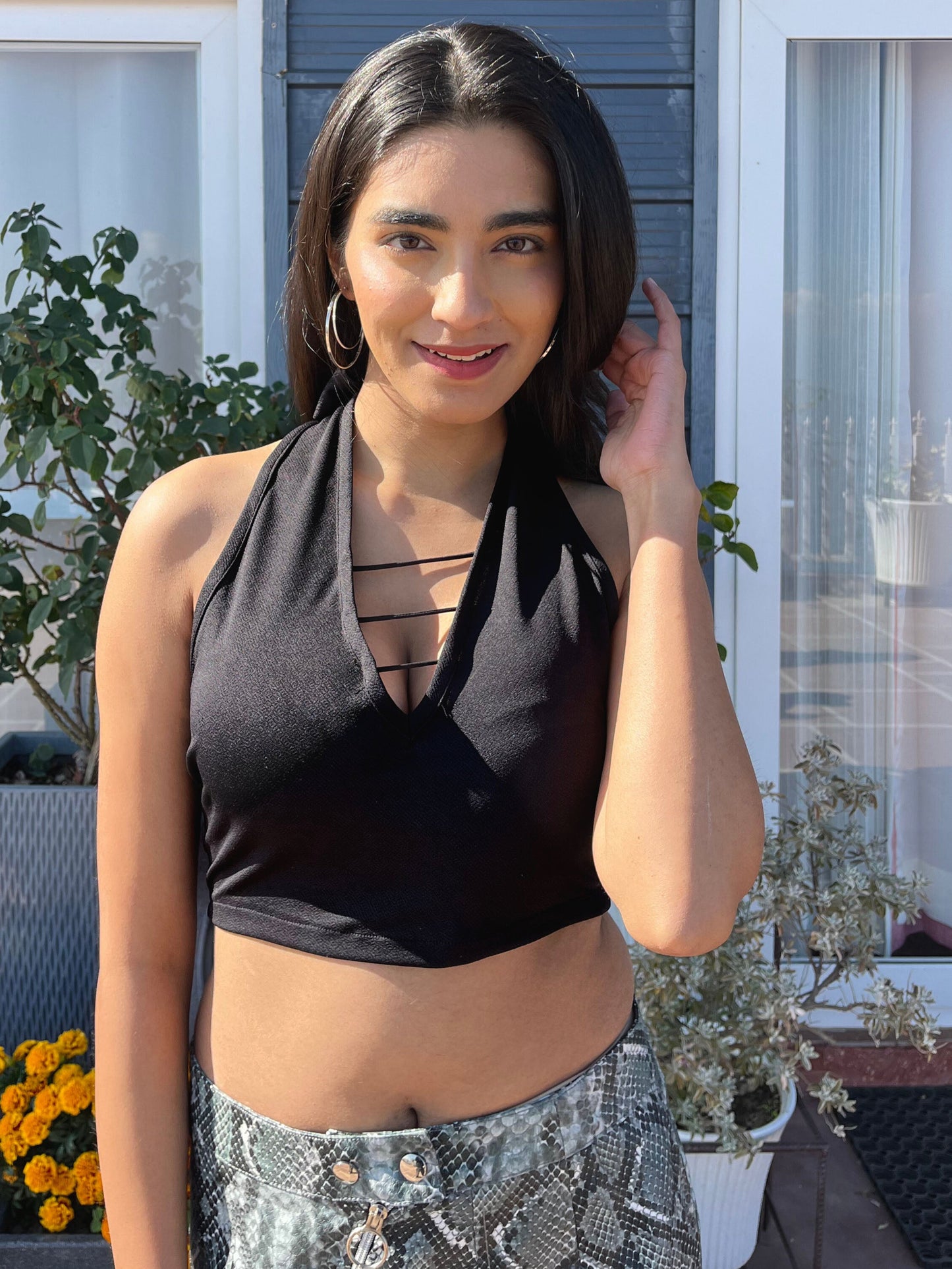 TANDUL Women Chic Black Crop Top