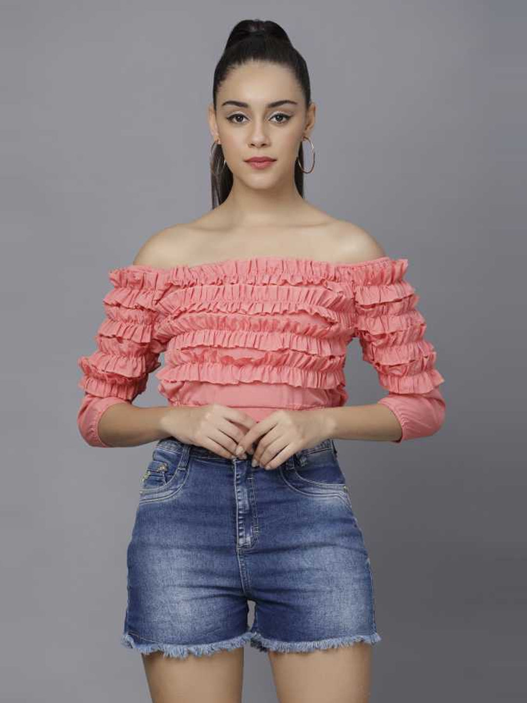 Casual Regular Sleeves Solid Women Pink Top