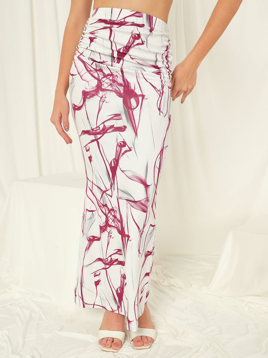 TANDUL  Women Printed Regular White Skirt