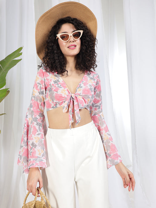 TANDUL Women Fit and Flare Pink Top