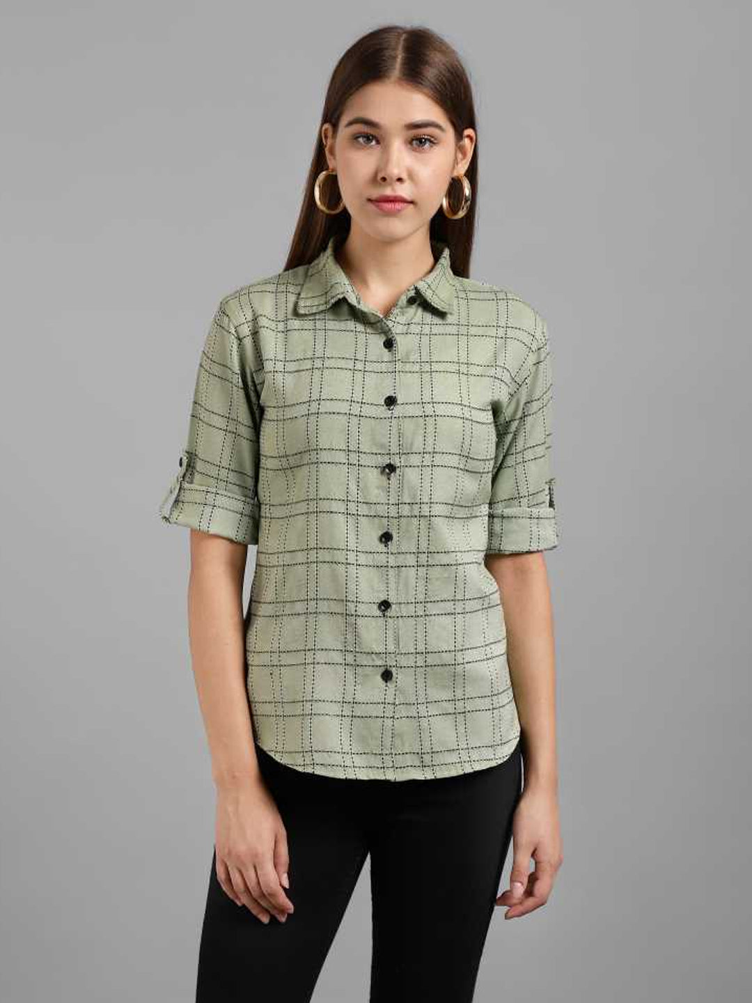 TANDUL  Women Regular Fit Checkered Formal Shirt