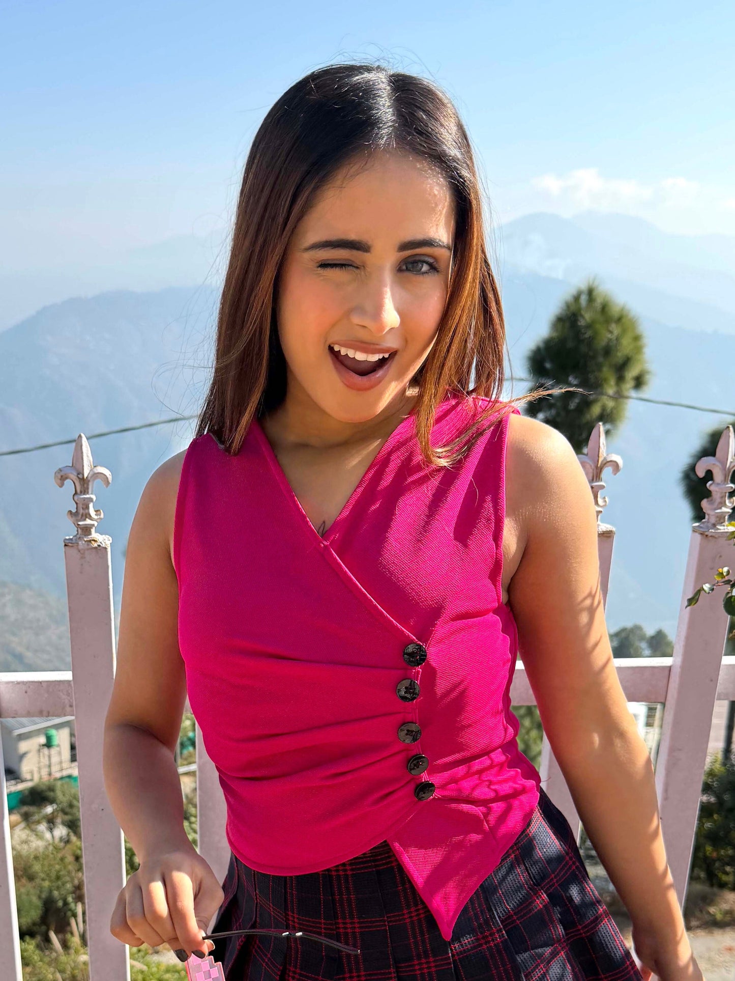 TANDUL Women Fuchsia Pink Stylish Top