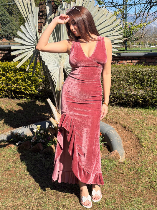 TANDUL Women Alluring Velvet Dress
