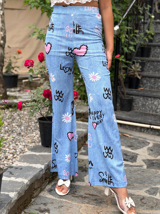 TANDUL Flared Fit Women Denim Printed Trousers