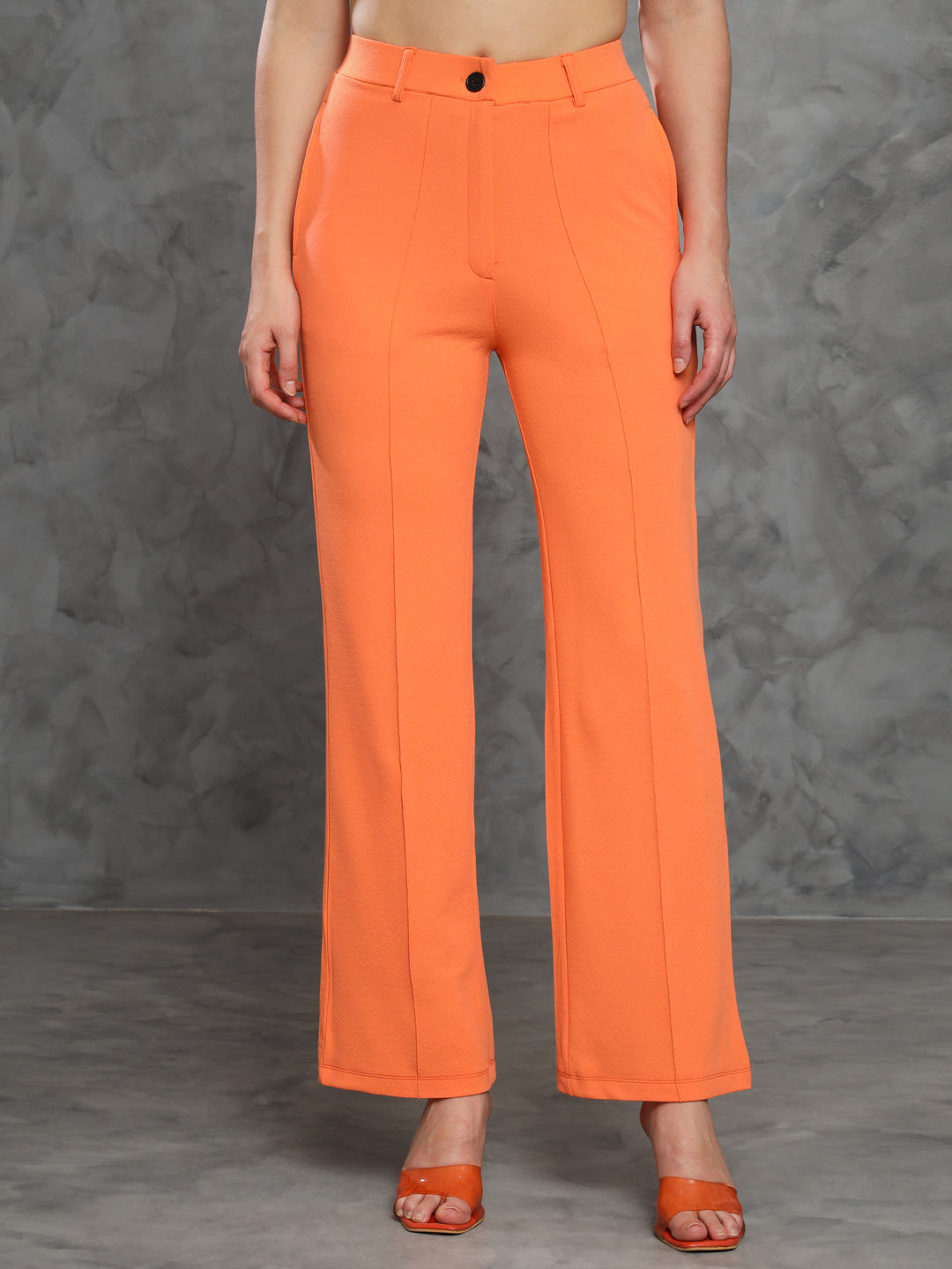 TANDUL Women Regular Fit Orange Lycra Trousers