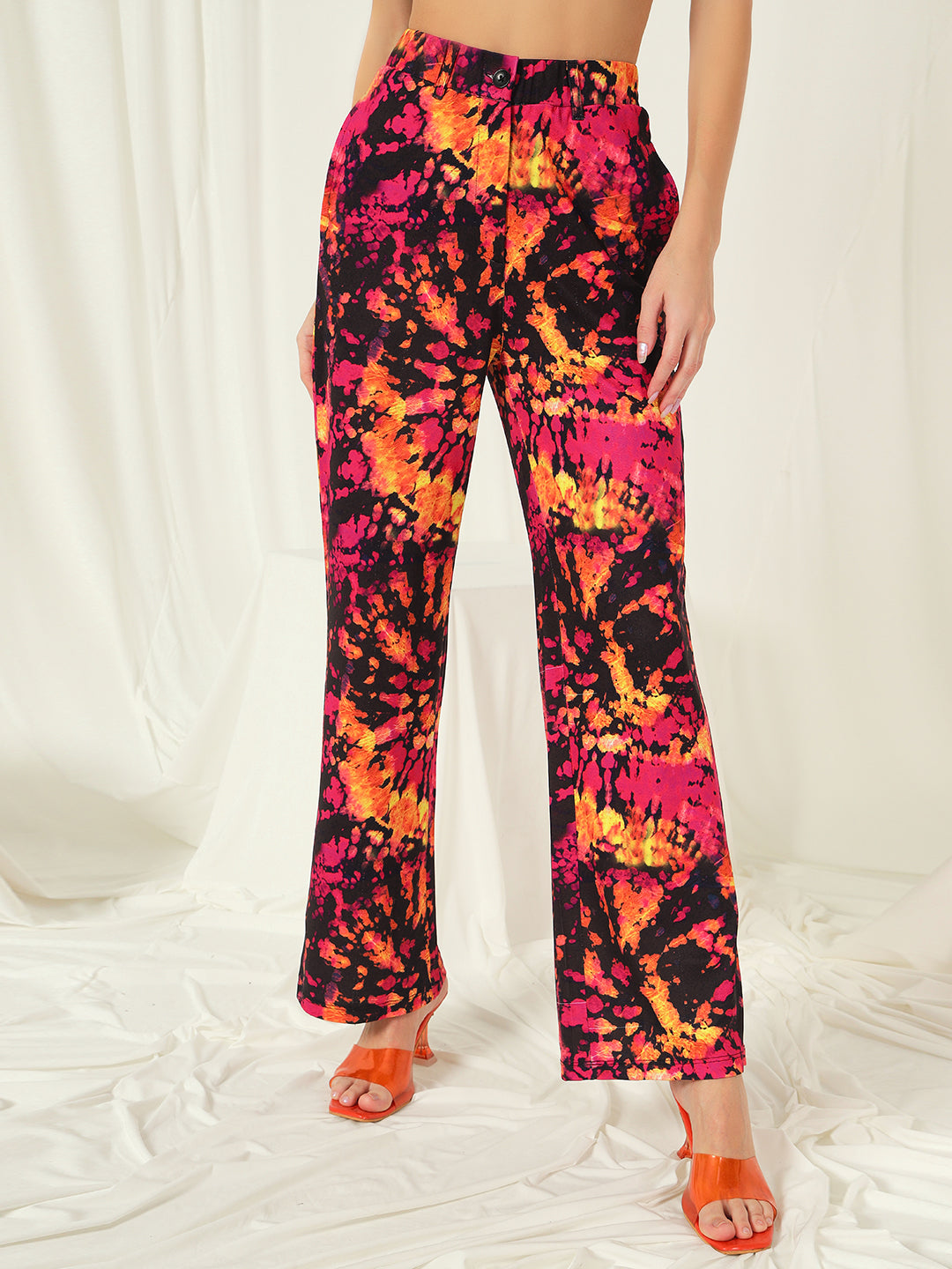 TANDUL  Women Regular Fit Multicolor Lycra Blend Trousers