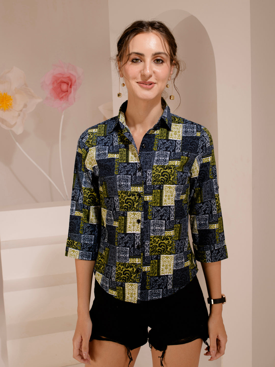 TANDUL  Women Regular Fit Printed Built-up Collar Casual Shirt