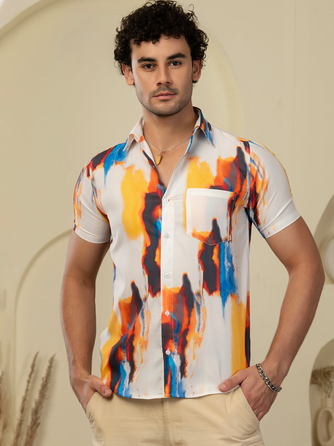 TANDUL Men Printed Casual Multicolor Shirt