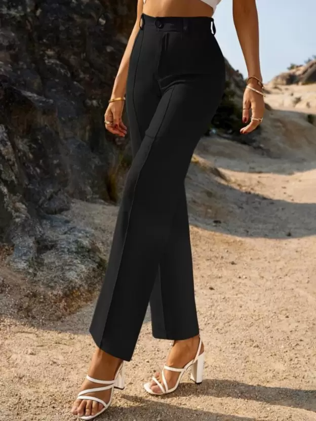 TANDUL Regular Fit Women Black Trousers