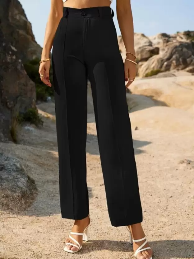 TANDUL Regular Fit Women Black Trousers