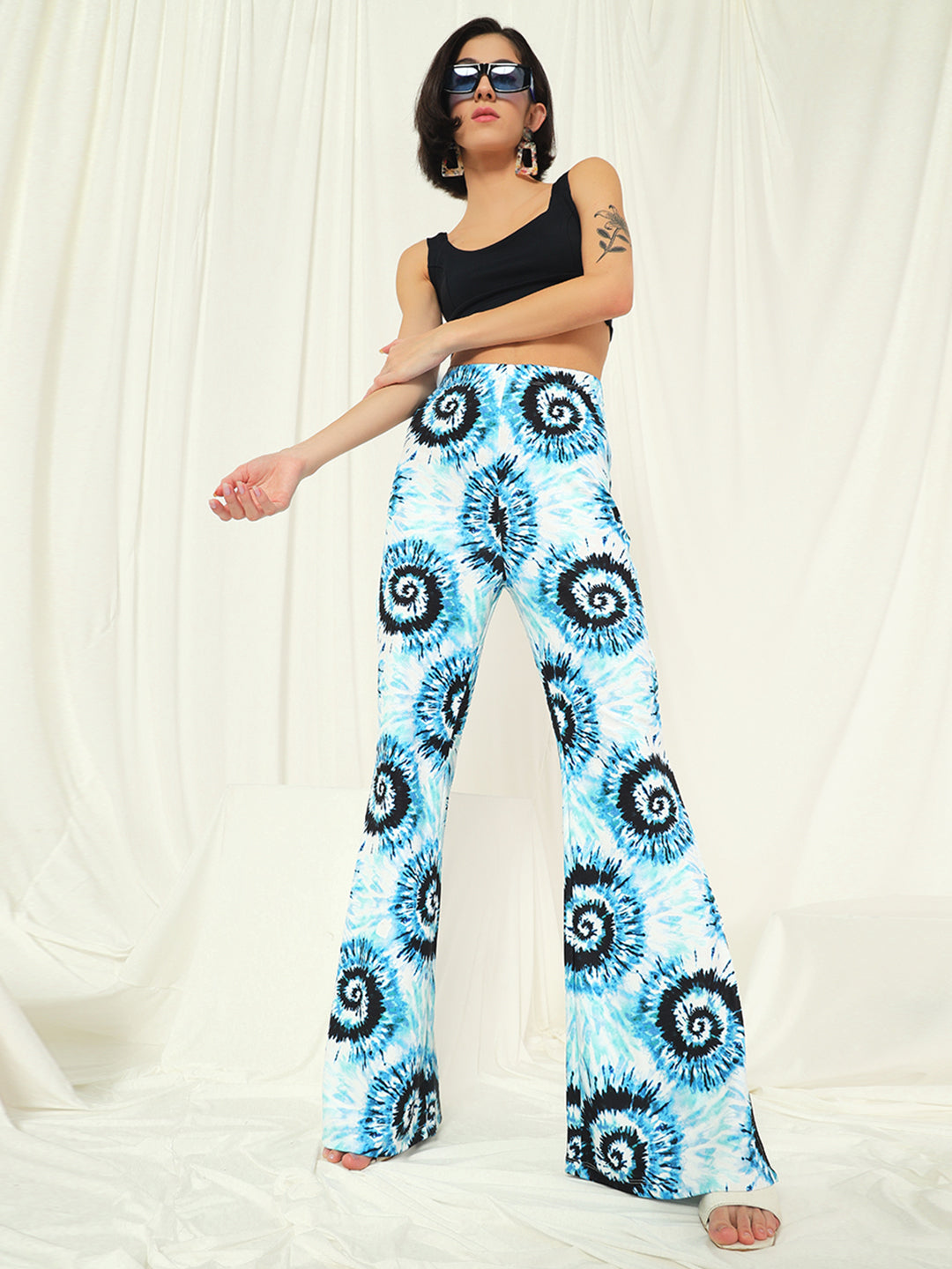 TANDUL  Women Regular Fit Light Blue Lycra Blend Trousers