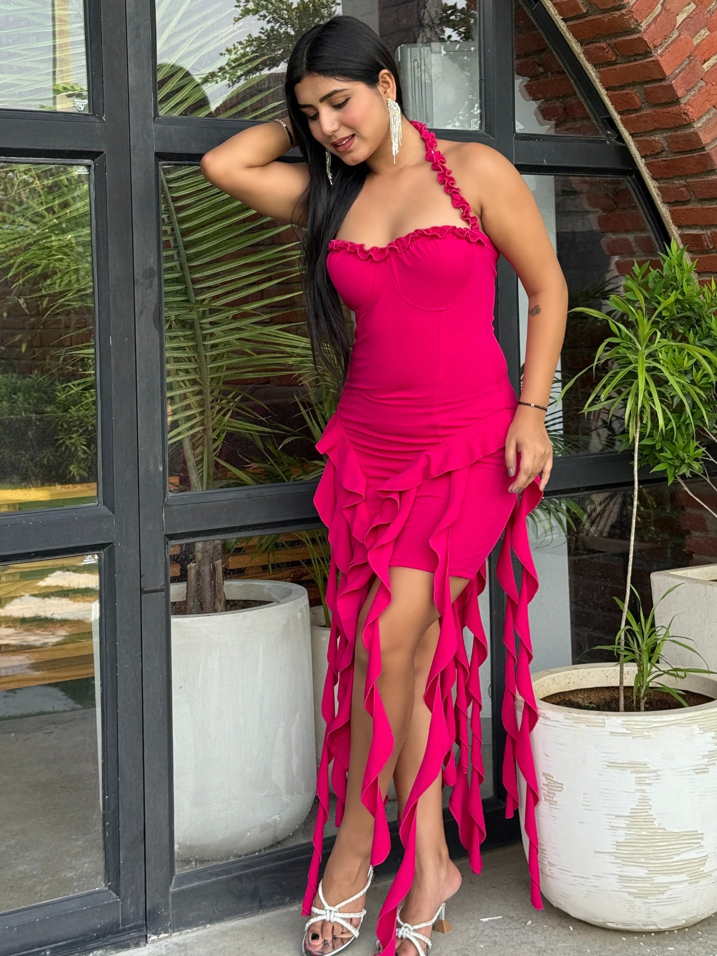 TANDUL Women Fuchsia Pink Dress