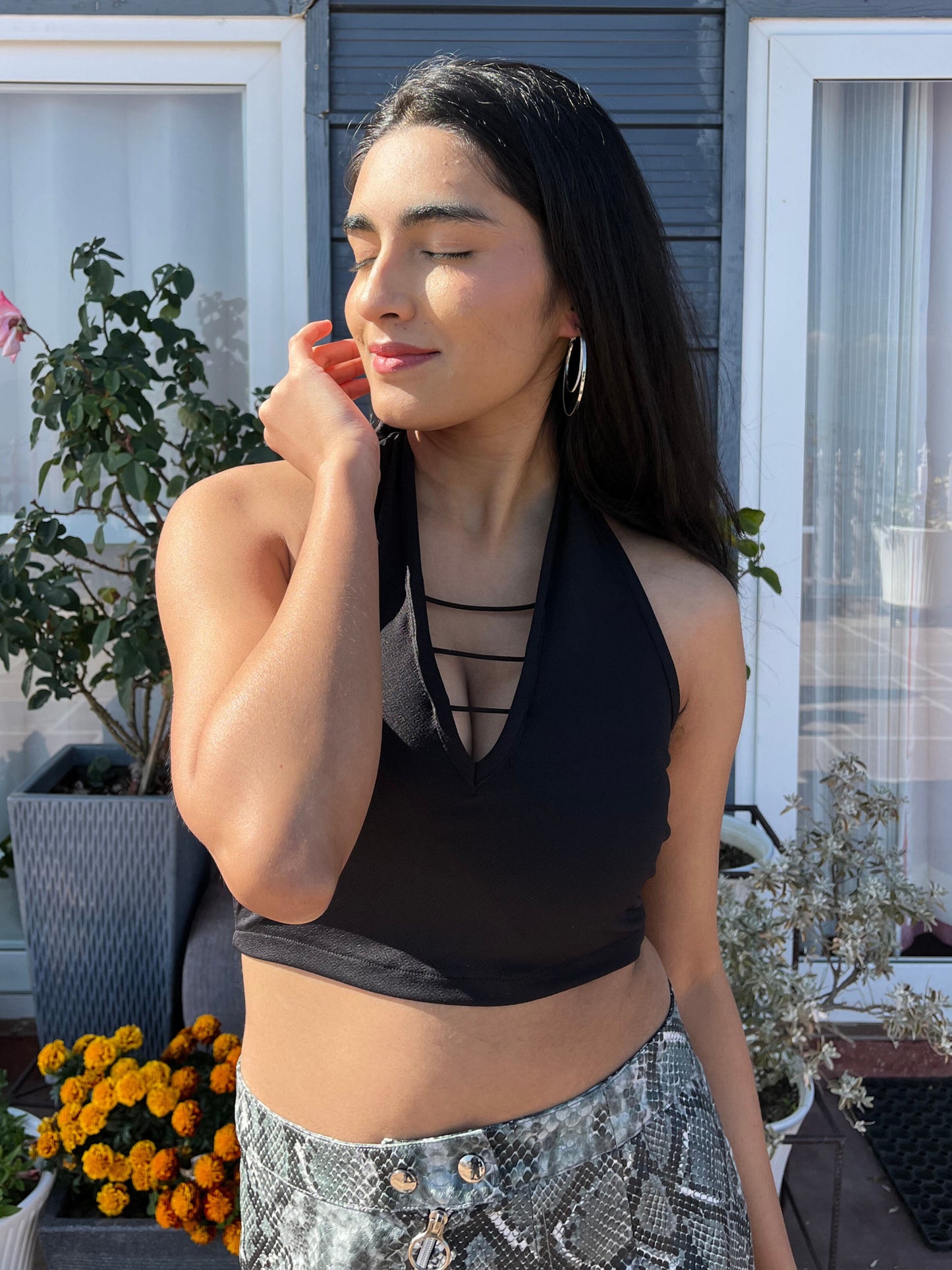 TANDUL Women Chic Black Crop Top