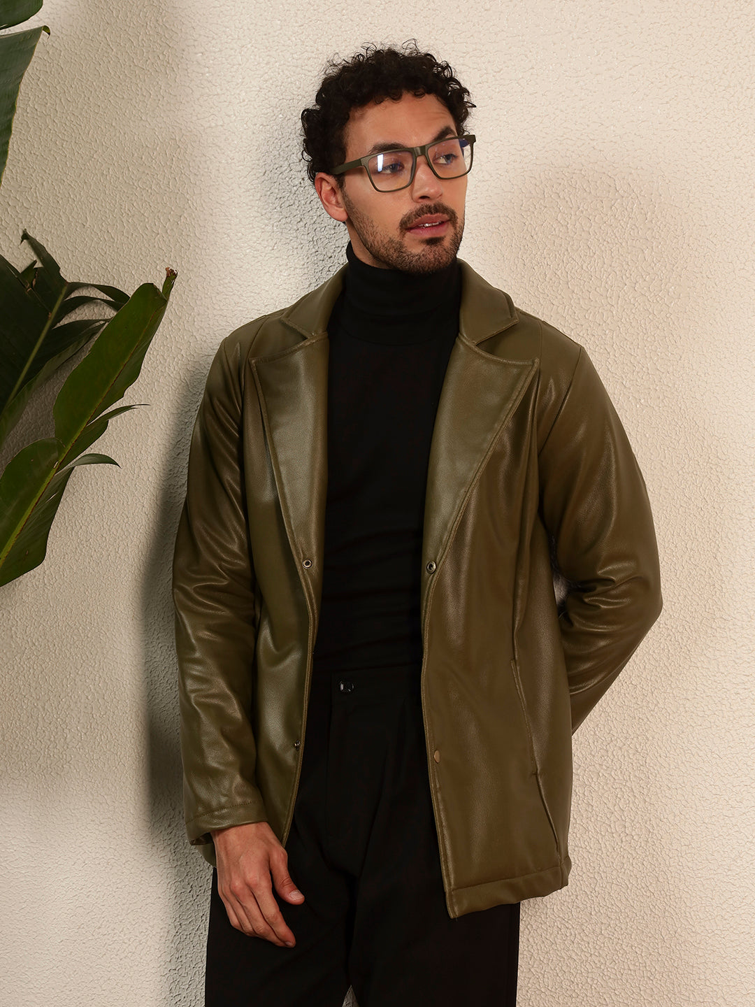 TANDUL Men's Solid Single Breasted Blazer