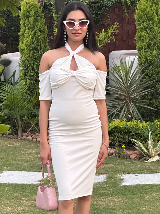 TANDUL Women Stunning White Dress