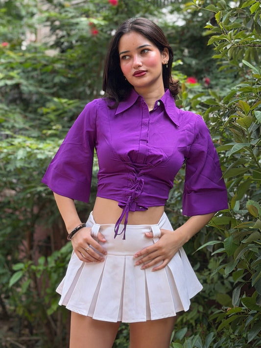TANDUL Women Elegant Purple Stylish Shirt