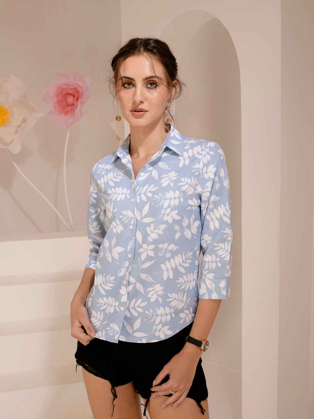 TANDUL  Women Regular Fit Printed Built-up Collar Casual Shirt