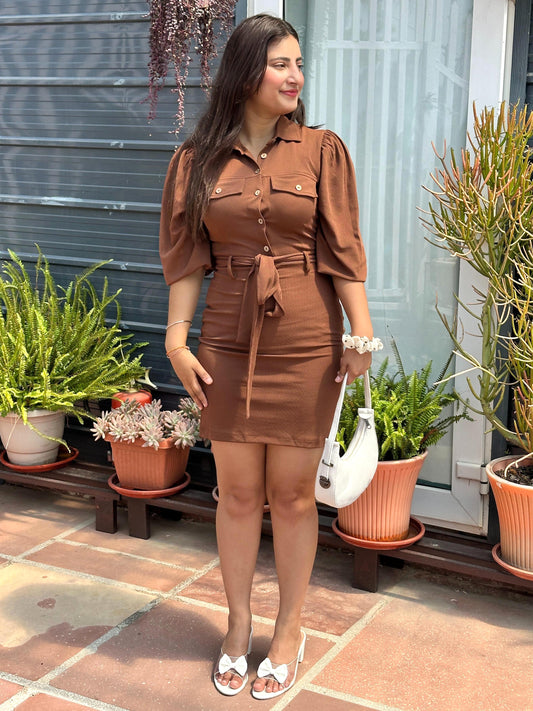 TANDUL Women Brown Solid Dress
