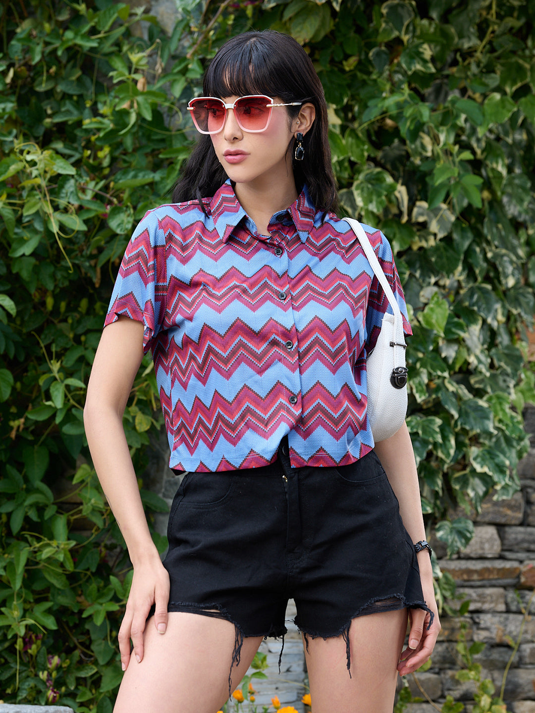 TANNDUL Women Chevron Printed Shirt