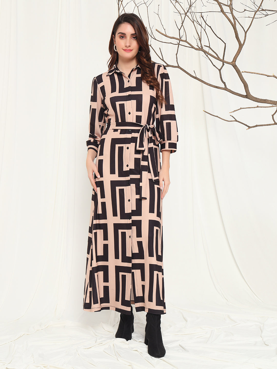 TANDUL  Women Gown Brown Dress