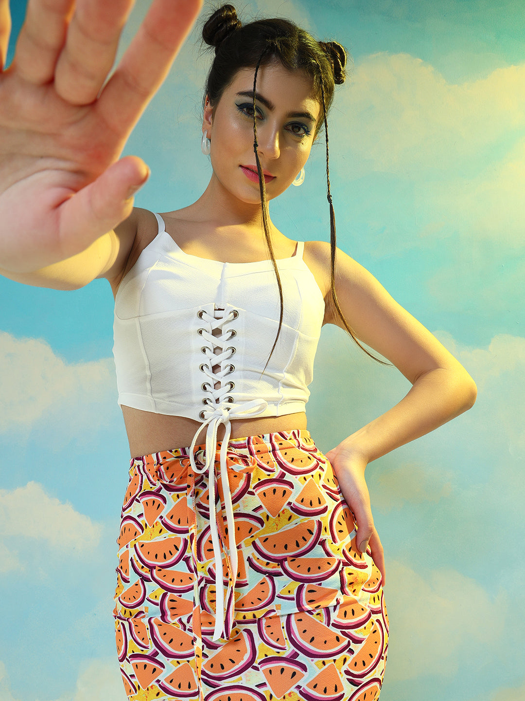 TANDUL  Casual Sleeveless Solid Women White Top