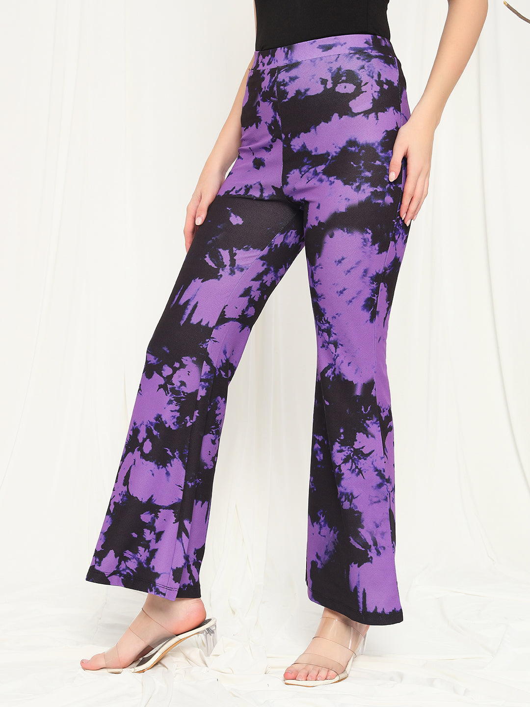TANDUL  Women Regular Fit Purple Lycra Blend Trousers