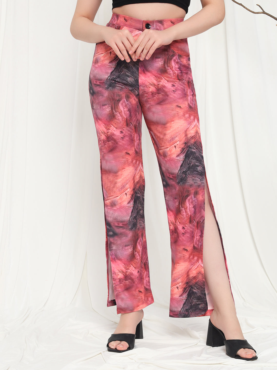 TANDUL  Women Regular Fit Pink Lycra Blend Trousers