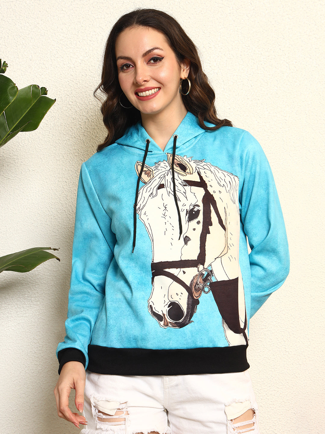 TANDUL Women Stunning Horse Printed Hoodie
