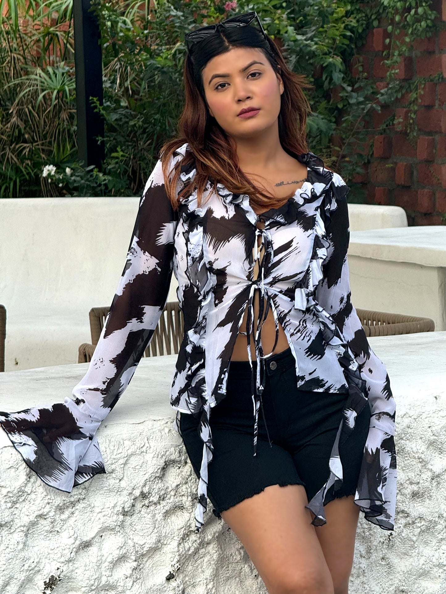 TANDUL Women Multicolor Georgette Top