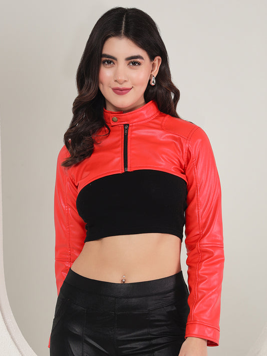 TANDUL  Women Solid Leather Jacket