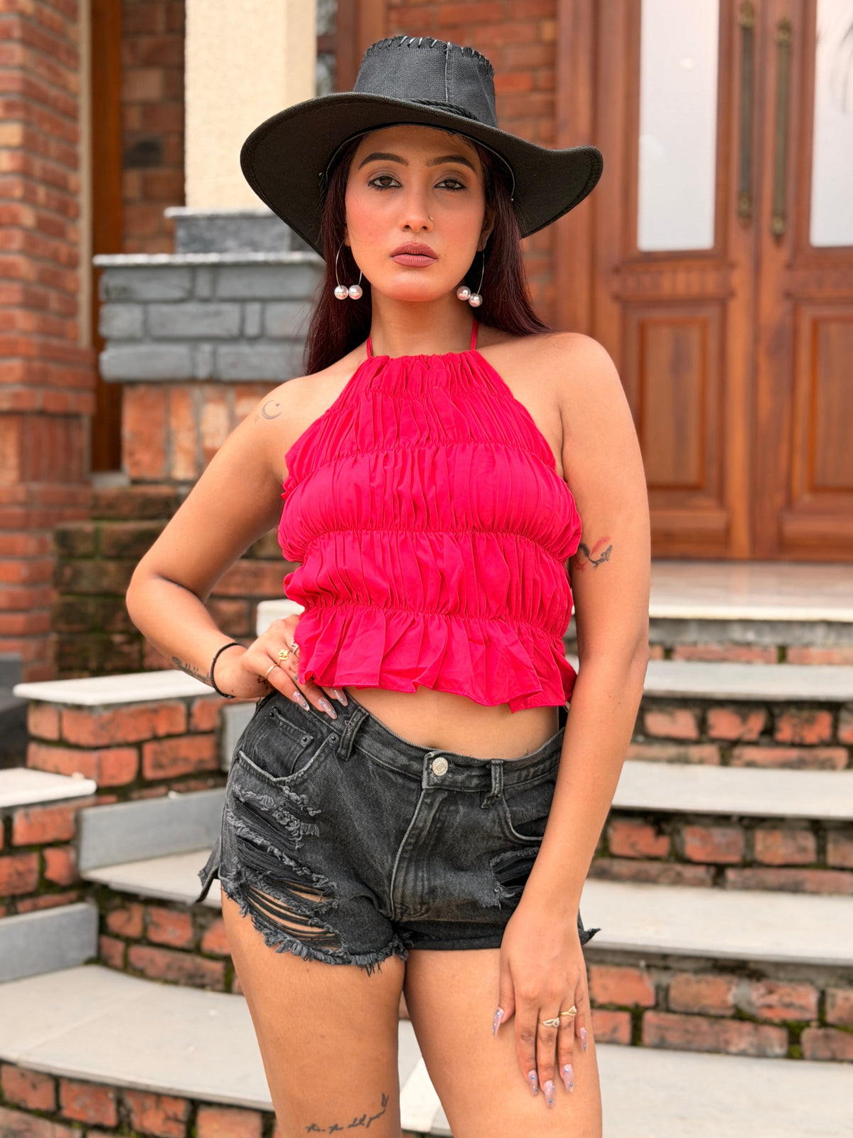 TANDUL Women Stunning Fuchsia Pink Top