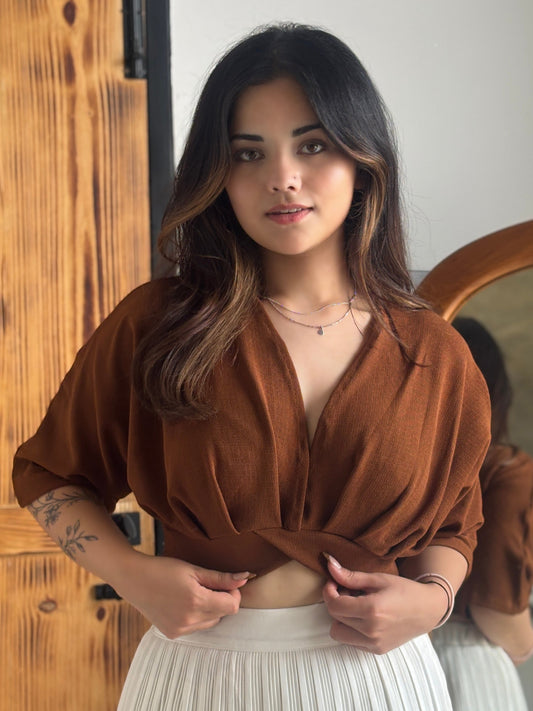 TANDUL Women Chic Brown Top