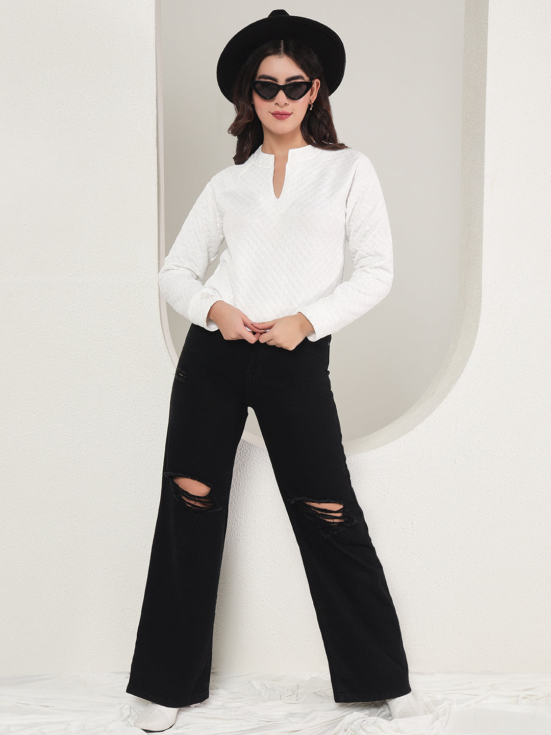 TANDUL  Women Full Sleeve Solid Sweatshirt