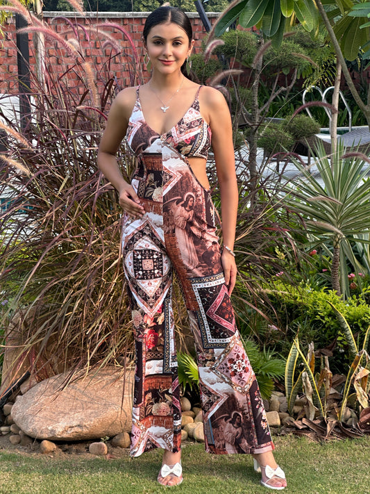TANDUL Stunning Floral Printed Jumpsuit