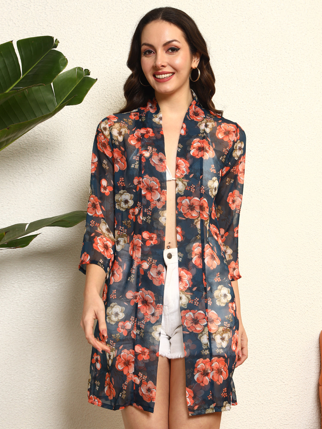 TANDUL Women Floral Printed Georgette Shrug