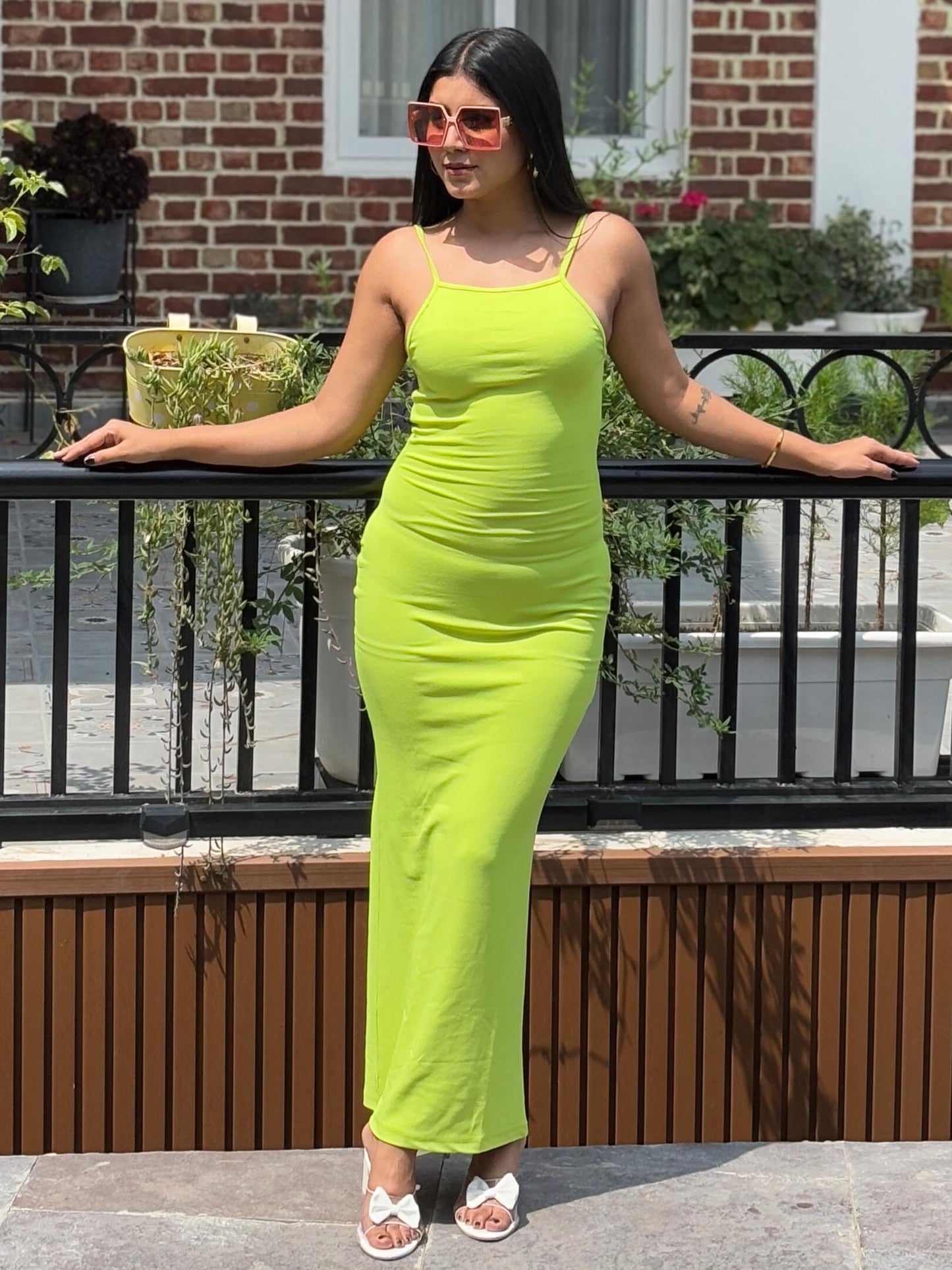 TANDUL Women Solid Neon Green Dress