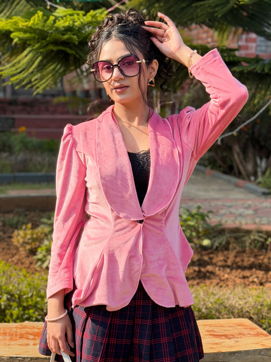 TANDUL Women Pink Solid Blazer