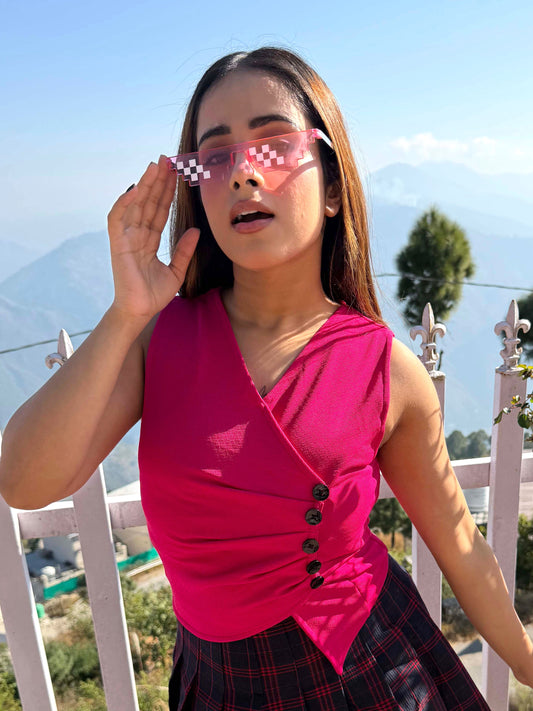 TANDUL Women Fuchsia Pink Stylish Top